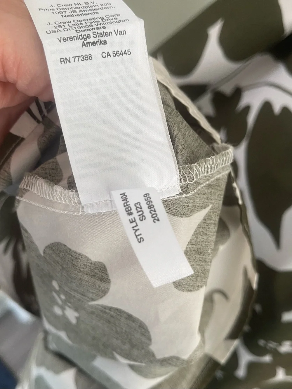 J Crew One-Shoulder Floral Midi Dress in Olive and White Cotton size S - Picture 9 of 9
